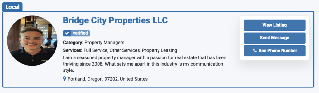 Results in our real estate directory for  the property management company Bridge City Properties